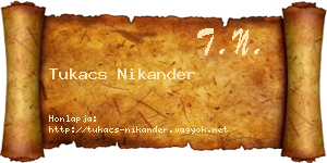 Tukacs Nikander névjegykártya